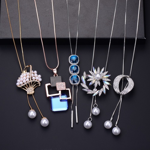 Autumn and winter sweater chain, high-end women's versatile high-quality tassel pearl sweater chain jewelry women's accessories