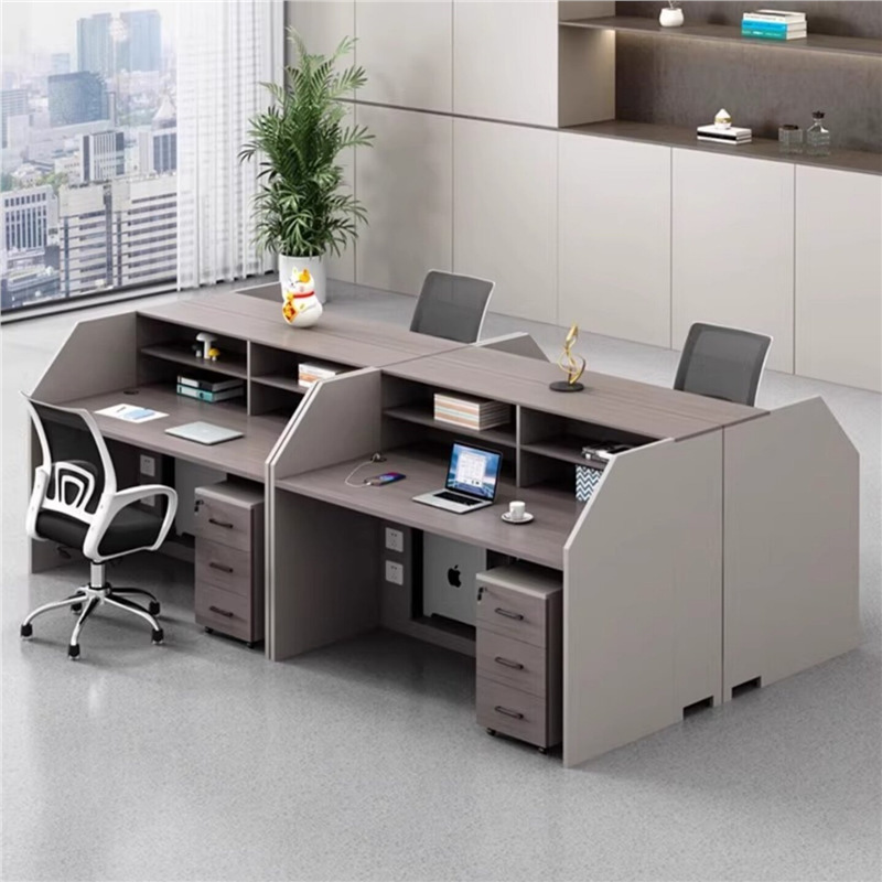 Staff office desk and chair set for 4 or 6 people, simple modern office furniture, partitioned staff cubicles, computer desk Staff office desk and chair set for 4 or 6 people, simple modern office furniture, partitioned staff cubicles, computer desk