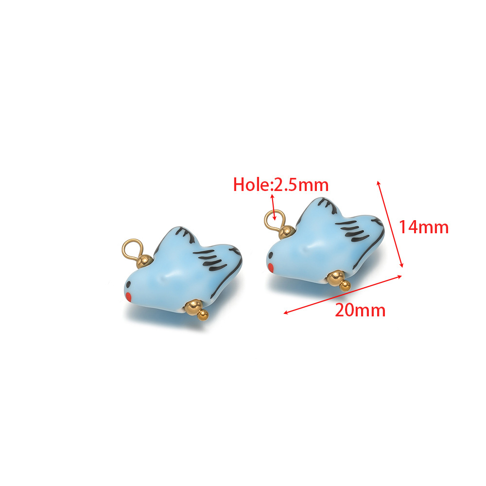 Colgante de cerámica pintado y colgante de mariposa paloma de la paz DIY collar versátil joyas de pulsera al por mayor