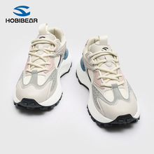 HOBIBEAR男鞋春秋潮牌透气厚底老爹鞋男款休闲跑步运动鞋青年潮鞋