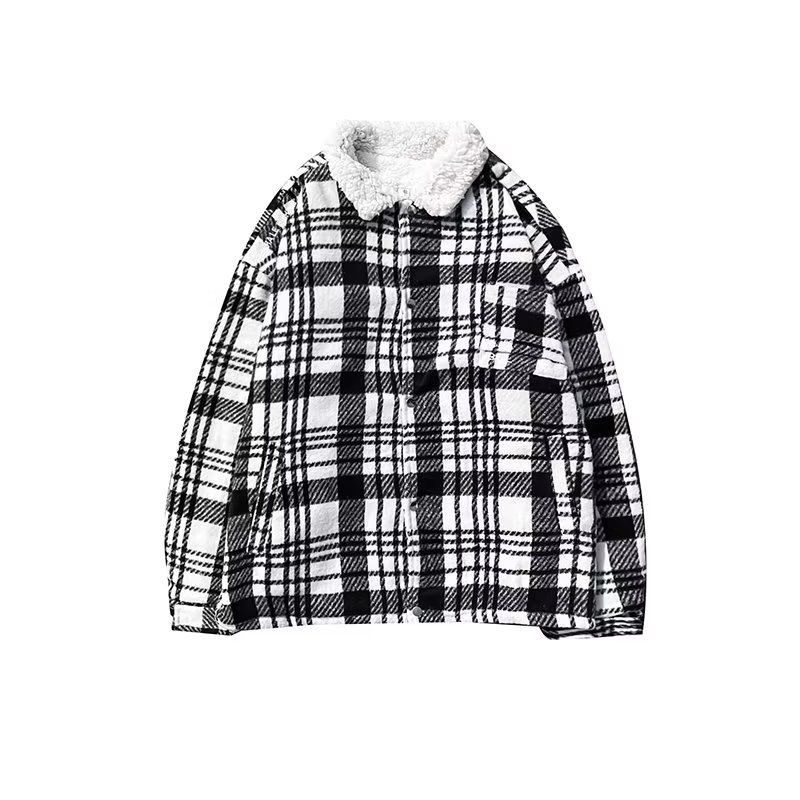 Chaqueta de lana a cuadros de otoño e invierno de todo fósforo para hombres, chaqueta corta retro casual, hermosa y suelta, chaqueta estilo Hong Kong de la marca de moda ins