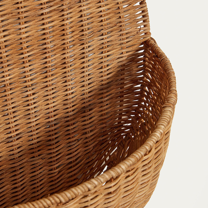 Cestas de pared de tela de caña simple japonesa tejida a mano almacenamiento de deslizamiento de la cocina de la sala de estar nuevo estilo de estilo retro lujoso