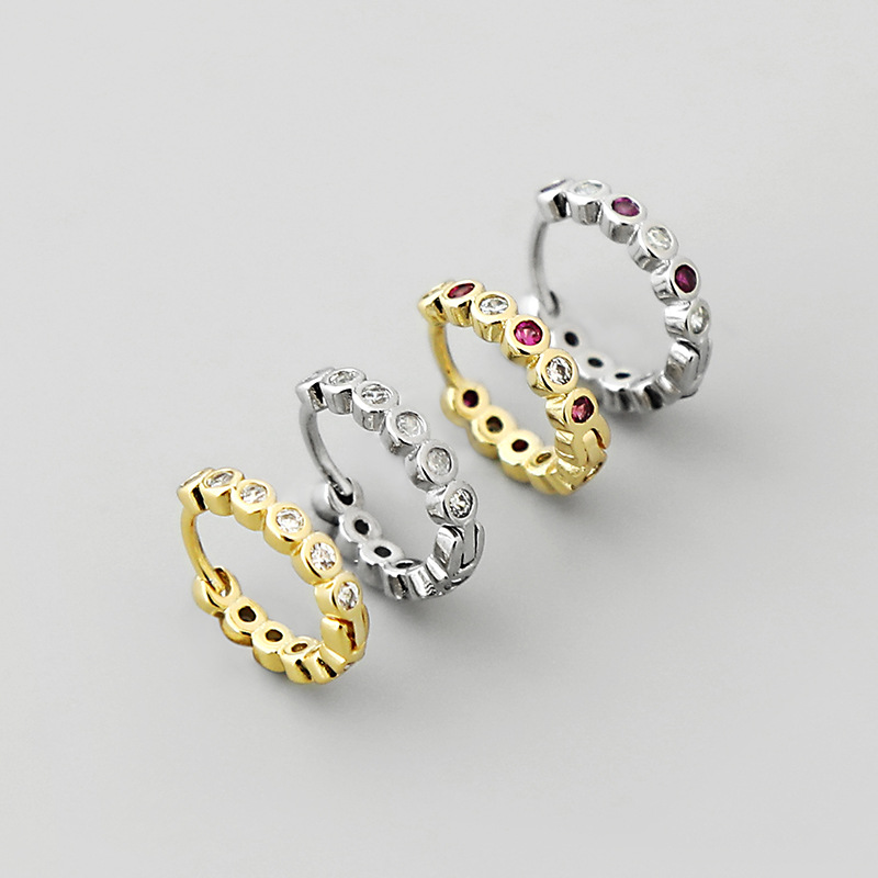 fashion powder white zircon copper earrings wholesale Nihaojewelrypicture5