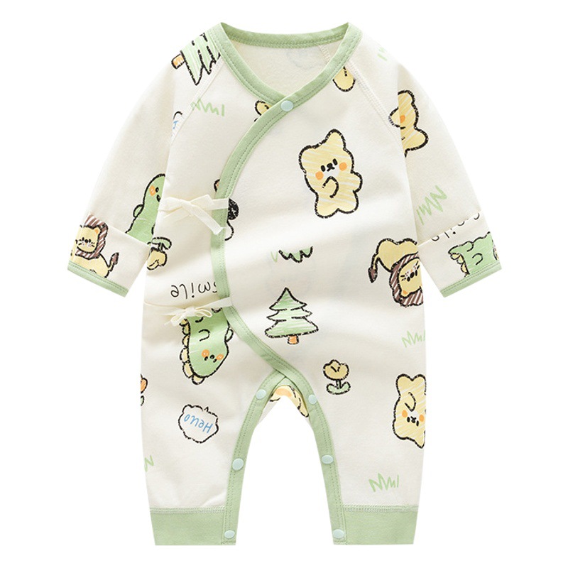 Otoño nuevo estilo recién nacido de una pieza ropa de bebé de primavera y otoño algodón de doble cara bebé deshuesado traje de escalada de manga larga