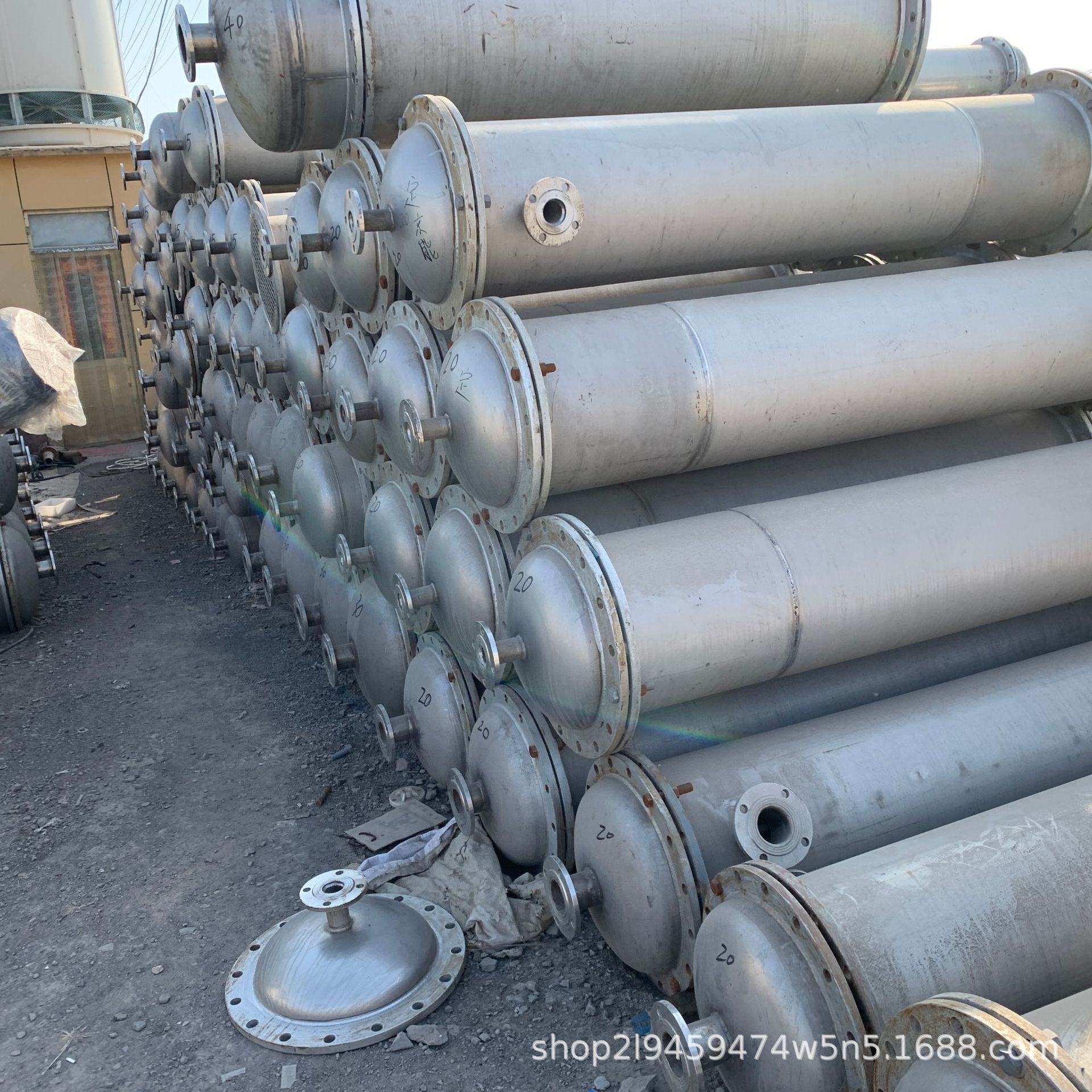 二手多功能列管冷凝器 30平方不锈钢316L常压充填式换热器