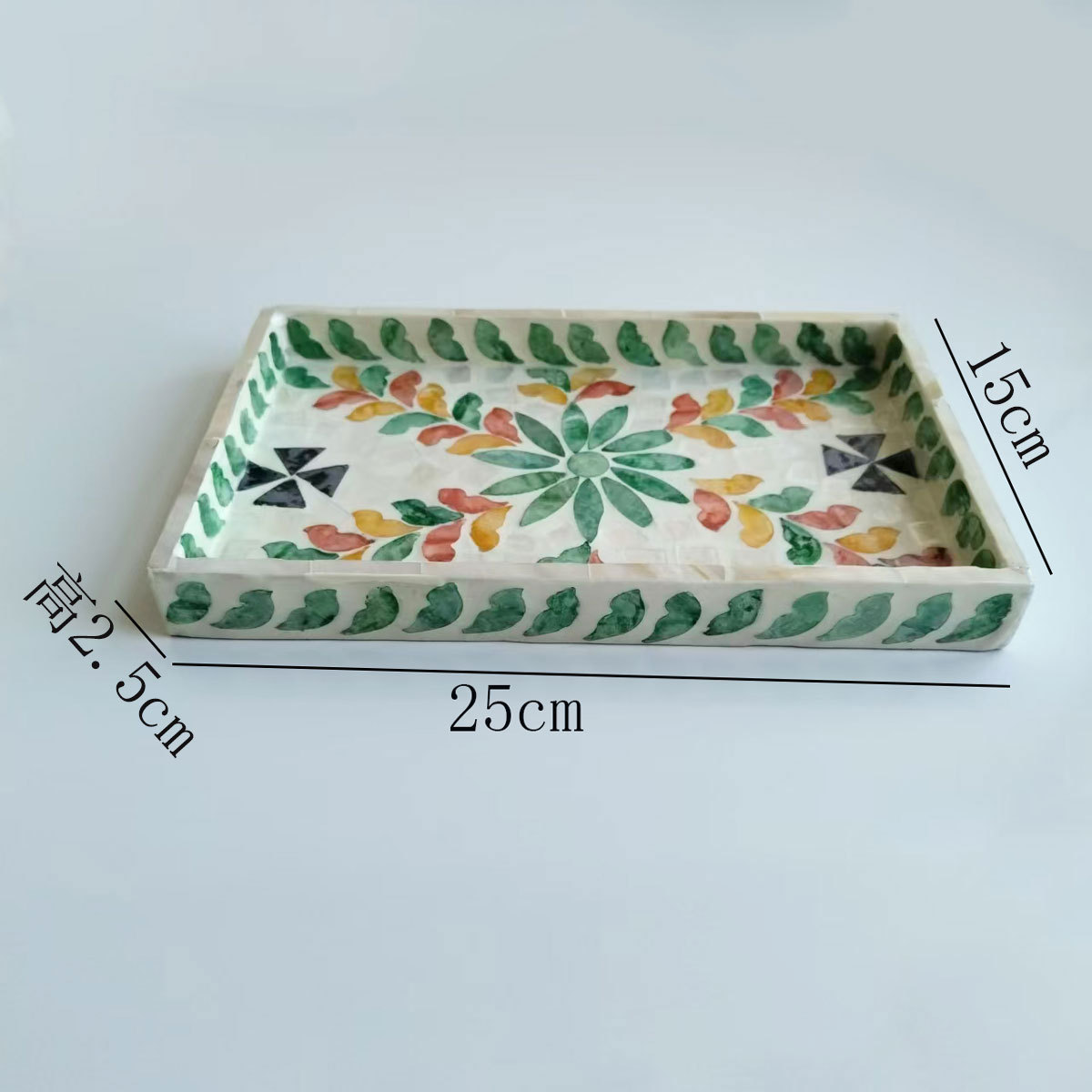 직사각형 풀 쉘 컬러 잎 25*15*2.5cm