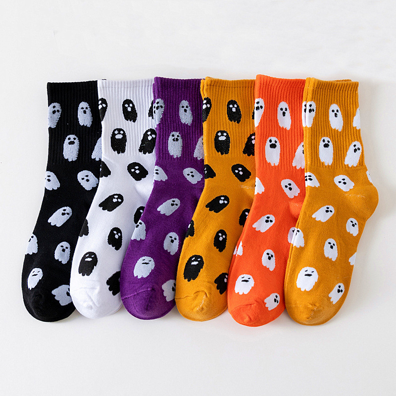 AliExpress Halloween Socks Cute Ghost Socks Medium Socks European and American Funny Socks Ghost Socks