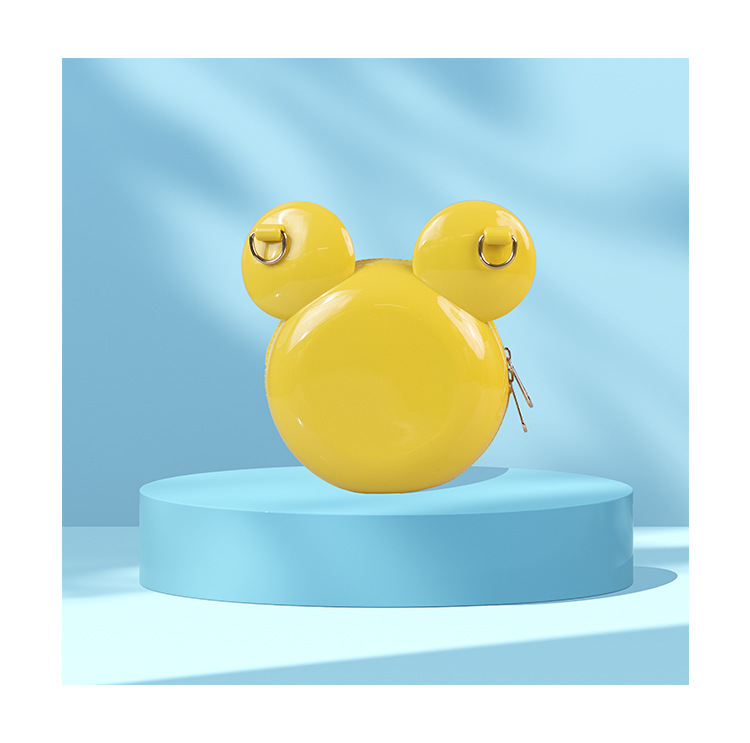 Little bear head PVC cute jelly bag, fashionable and versatile dinner bag, dirt-resistant and easy-to-wash, macaron-colored cartoon bag Specification drawing