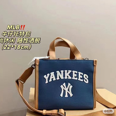韩国MLB刺绣小托特包女2025新款NY百搭时尚通勤手提单肩斜跨包潮