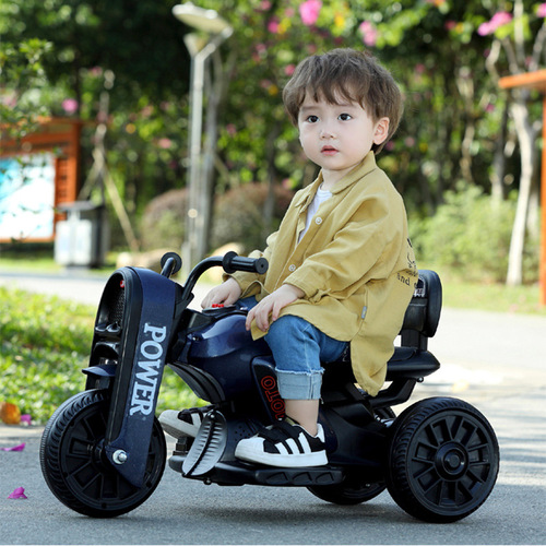 Children's Electric Motorcycle for Boys and Girls, Baby Charging Remote Three-Wheeled Car with Music and Lights, Toy Bike Wholesale