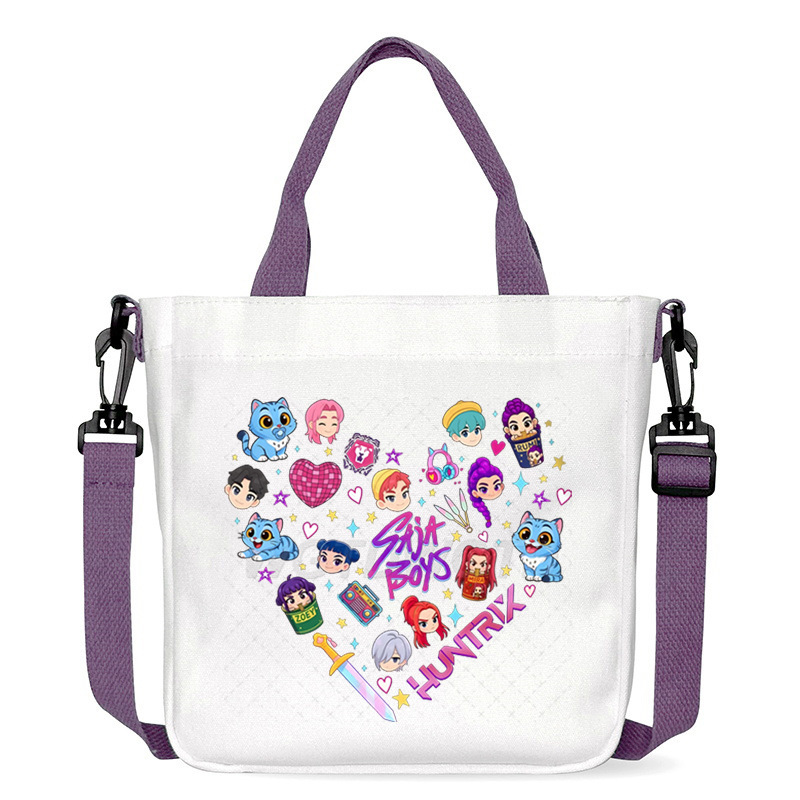 Korean Drama Kpop Hunter Girl Group Cartoon Print Student Campus Outing High-Looking Crossbody Bag Girl Bag Fashion