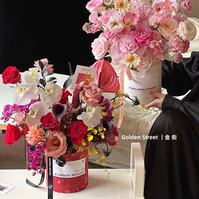 estrella brillante mini abrazo barril floral embalaje floral arreglos floral caja redonda floral diy regalo florista material caja de regalo