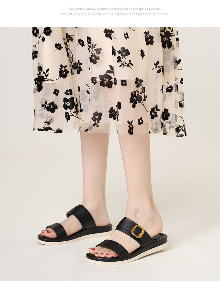 Women's Slip-on Sandals With A Comfortable Feel, 2026 Summer New Model, Soft-soled, Non-slip Beach Shoes, Fashionable_vogvips.com