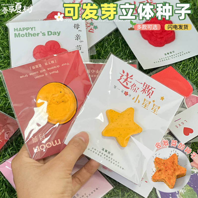 儿童环保种子纸发芽纸小花朵爱心节日礼品种植创意种子卡片伴手礼|undefined