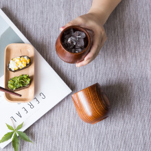 酸枣木木杯小酒杯日式和风木茶杯啤酒杯茶杯实木可刻LOGO实木杯