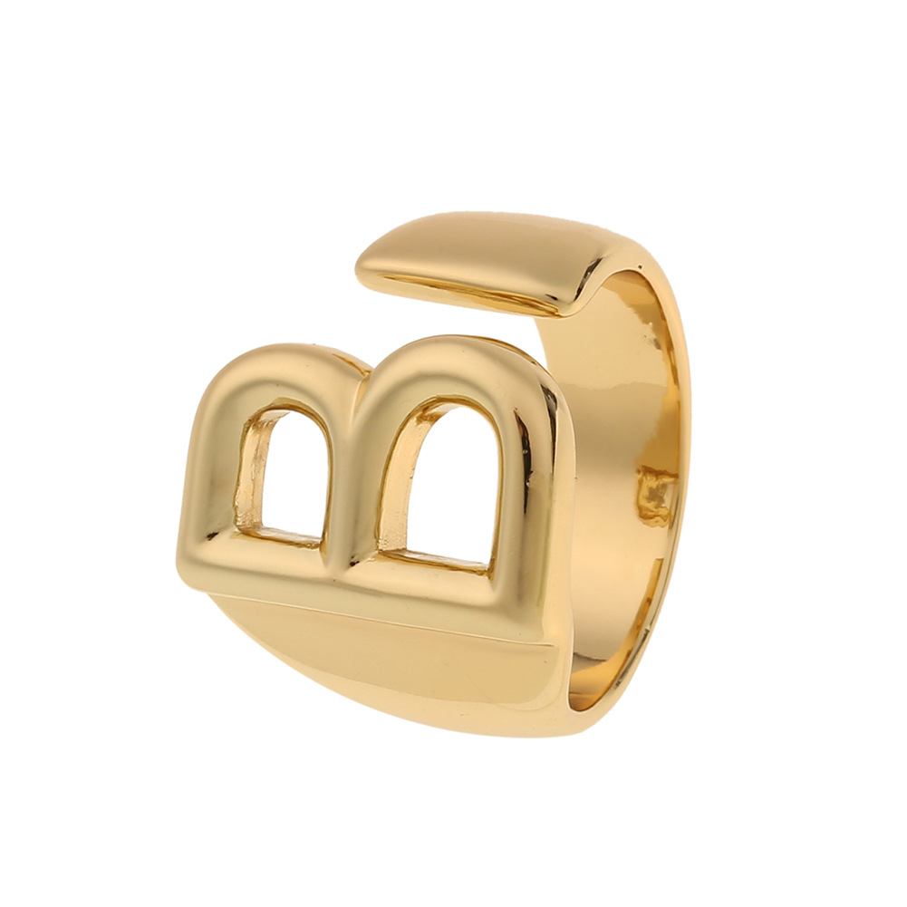 5g Weight Birthday Occasion Copper Material Letter Pattern Unisex Gender Fashion Style Fashion New Style Copper 26 English Letter Ring 13