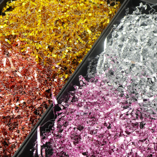 Single-sided metallic pleated raffia straw paper factory wholesale 100g1kg gift box candy box filler
