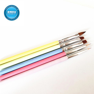 Cross-Border Trade Manicure Brush Set of 5 Macaron Color Pen Holder Crystal Pen Light Therapy Pen Pull Line Pen Factory