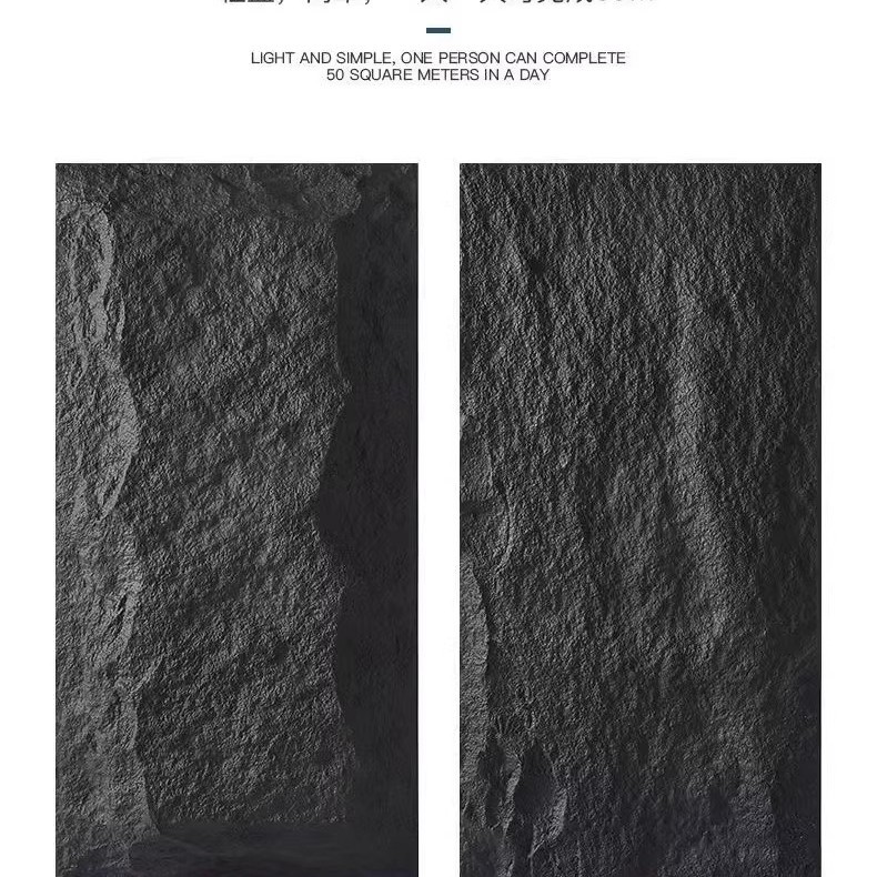 Pared de fondo de piedra de piedra de piedra de piedra de cultura ligera ladrillo de pared exterior de piedra imitación pu super delgada placa de acabado de piedra de hongo de gran tabla