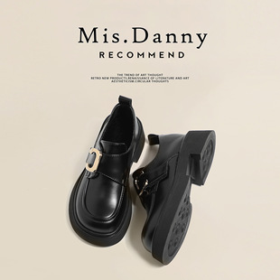 Cowhide version ~ leather thick-soled loafers 2025 new Joker British style small leather shoes thick heel jk single shoes women.