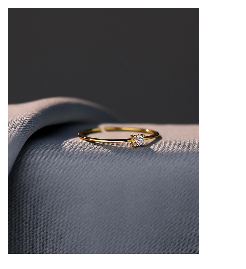 Women's Gender Plating Design Elegant, Simple Style Style 925 Sterling Silver Geometric Zircon Open Rings Rings