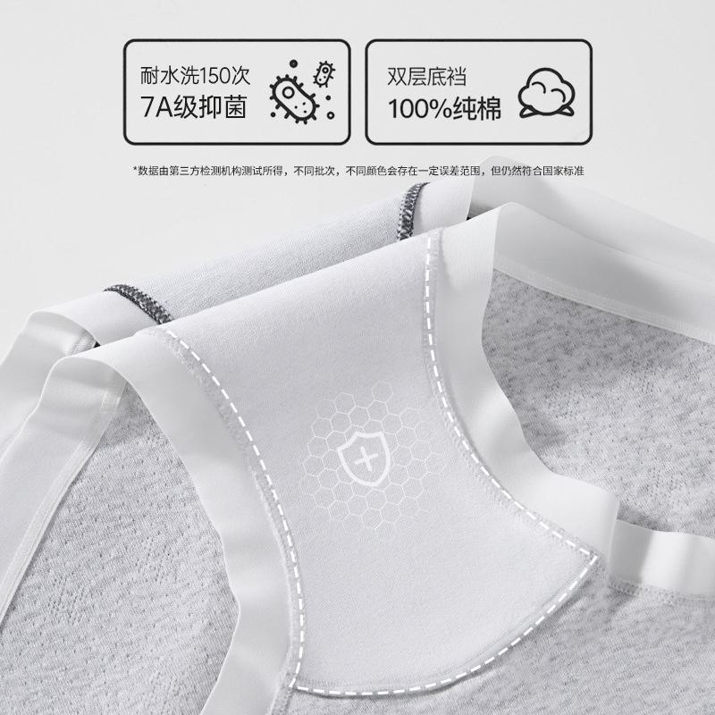 Hilo de malla de costura de algodón de color Clase A entrepierna larga sin costuras entrepierna de algodón deportivo cómodo transpirable 7A entrepierna antibacteriana ropa interior de mujer