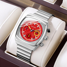 品时品牌时尚简约男士腕表商务个性三眼六针石英表多功能计时手表