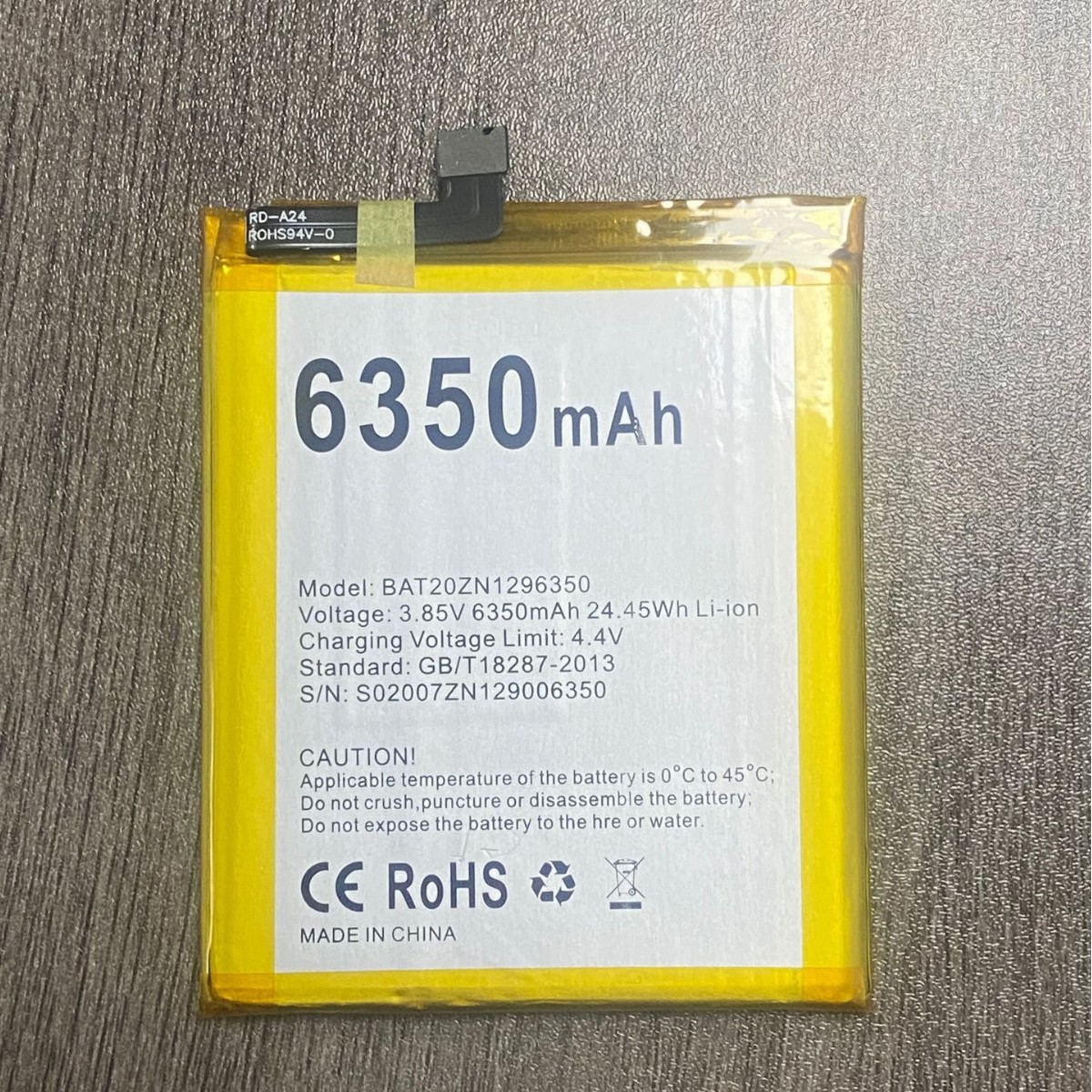 For DOOGEE S96 battery BAT20ZM1296350 cell phone battery 6250mah built-in battery