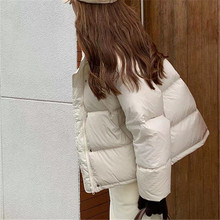 羽絨服女2023新款韓版寬松厚保暖白鴨絨立領面包服短款冬季外套
