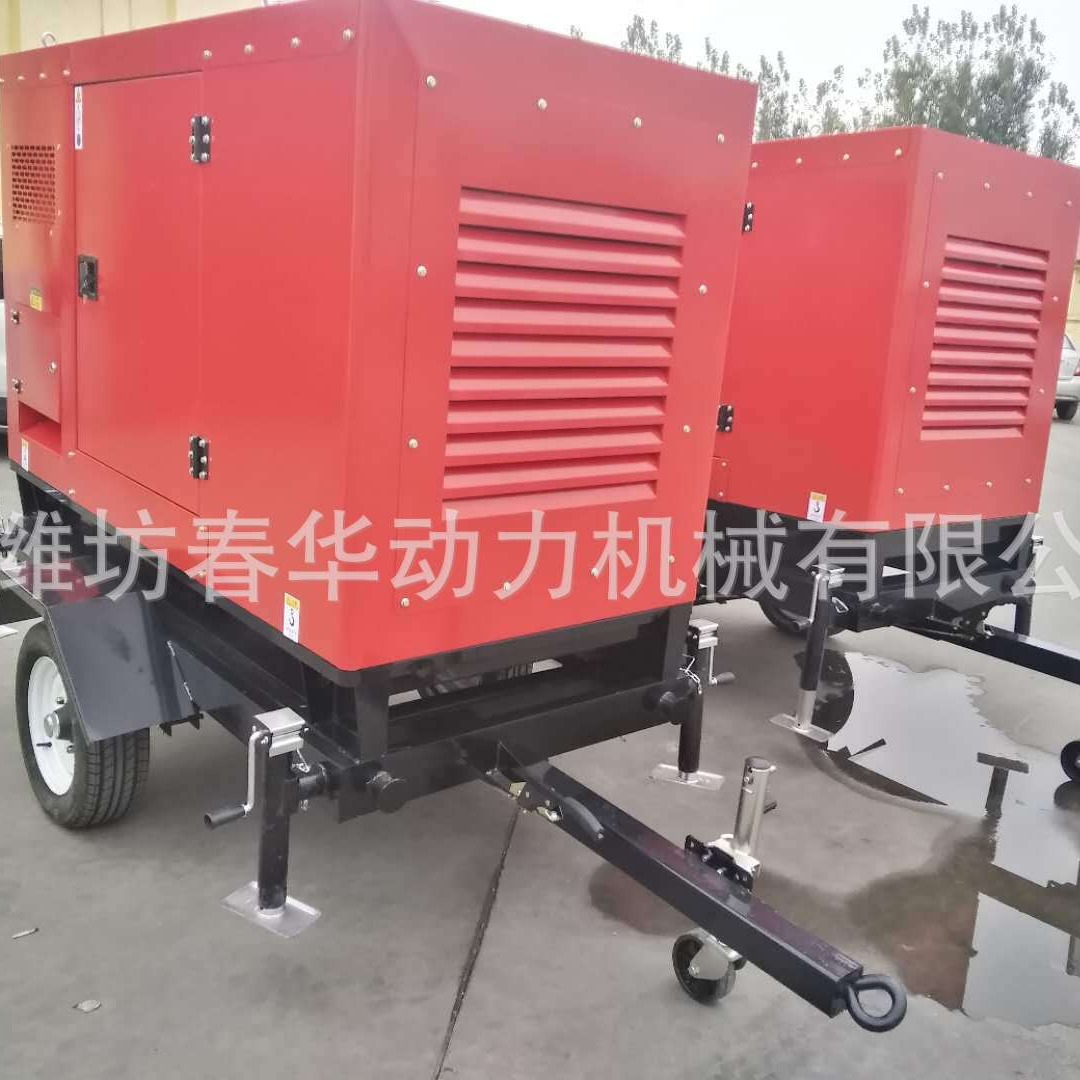 潍柴24KW拖车静音柴油发电电焊一体机  两轮拖车型400A电焊机