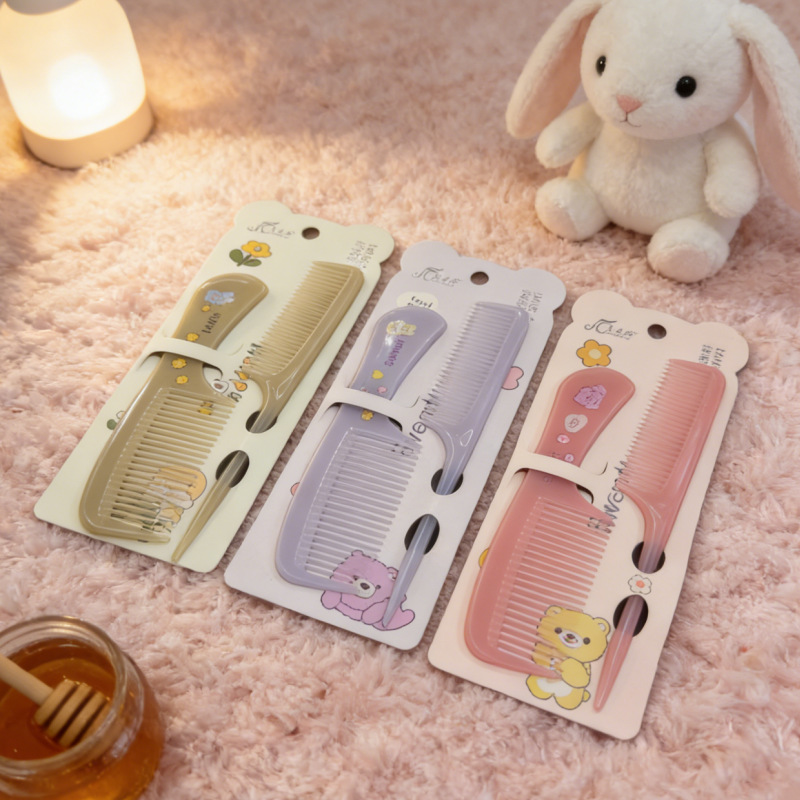 Cartoon Print Comb Set, Portable Hair Styling Comb, Hair Smoothing Comb, Bangs Comb, Fine-Toothed Tail Comb