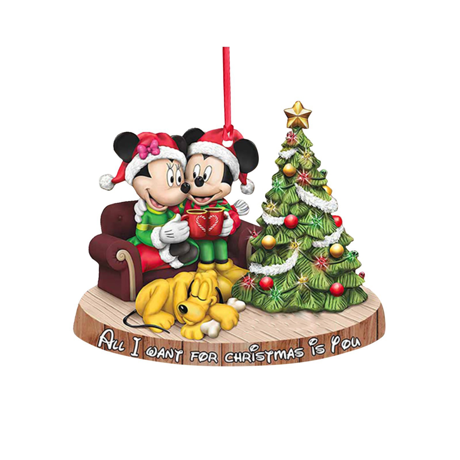 Transfronterizos nuevos Amazon Navidad árbol de Navidad colgante decoración acrílico plano colgante creativo