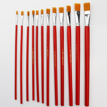 桐川 红杆尼龙毛数字画笔 1-12号单支销售 丙烯水粉画笔 美术用品
