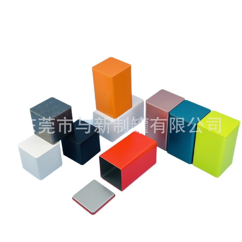 85mm纯色茶叶罐通用马口铁铁罐密封空盒长方形茶叶铁盒包装现货|undefined