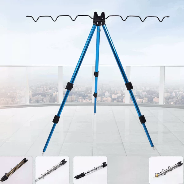 Fishing sea Rod multi-rod bracket aluminum alloy ground insertion fishing rod triangle bracket rod fishing gear wholesale