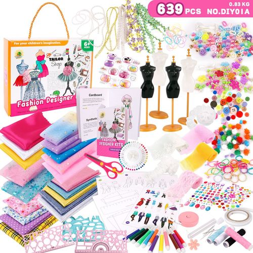 Children's clothing design sewing set, 6-12 year old girls' enlightenment diy handmade creative production of children's clothing toys