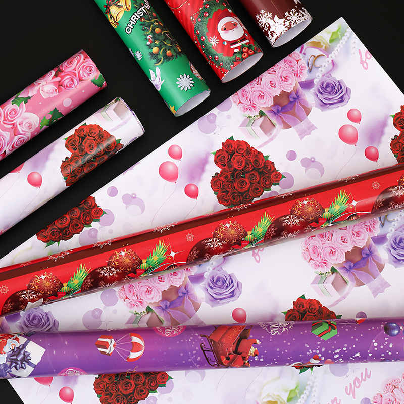 厂家直销80G礼品圣诞包装鲜花纸礼品纸