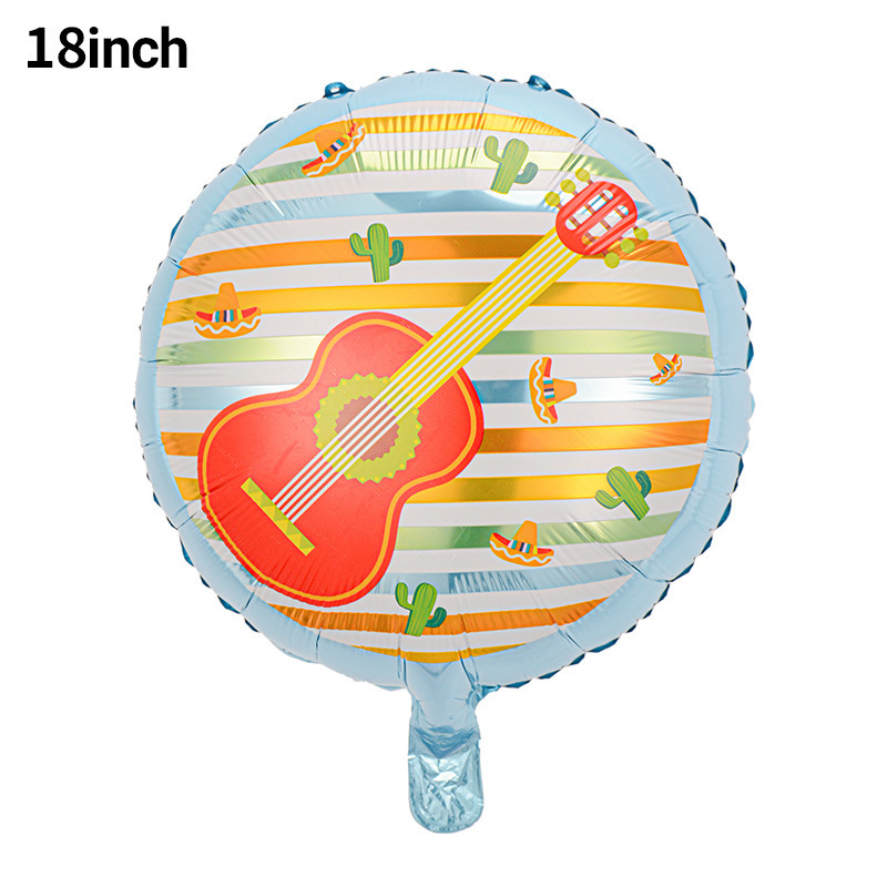 Globo de cactus transfronterizo Fiesta de carnaval Decoración Película de aluminio Burrito TACO Globo FIESTA Set