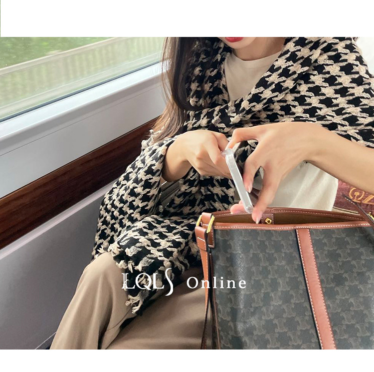 2021 estilo coreano moda Otoño e invierno nuevo tridimensional bufanda de pata de gallo Pequeño Libro Rojo todo partido Cachemira chal bufanda