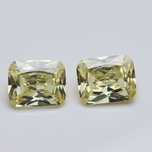 Rectangular chamfered white colored zircon car flower cut synthetic pointed bottom rectangular chamfered car flower colored white stone