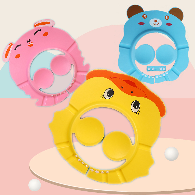 New children's shampoo cap, baby's increased adjustment ear protection shampoo cap, infant and toddler cartoon shower cap, high elastic shower cap