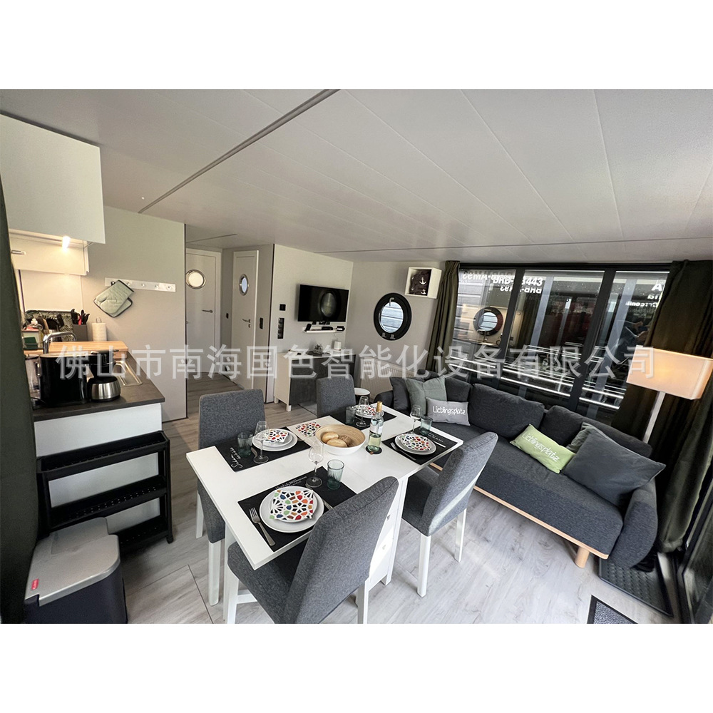 Export Foreign Trade Scenic Resort Casa de vacaciones Casa de acero ligero Contenedor Casa de barco de agua Estructura de aluminio Casa de villa de mar