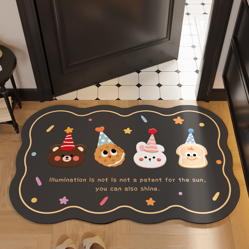 Diatom Mud Absorbent Mat Bathroom Door Mat Non-Slip and Stain-Resistant Foot Mat Bathroom Toilet Quick-Drying Carpet