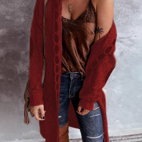 2025 Knit Shirt eBaywish Long-Sleeve Cardigan Sweater