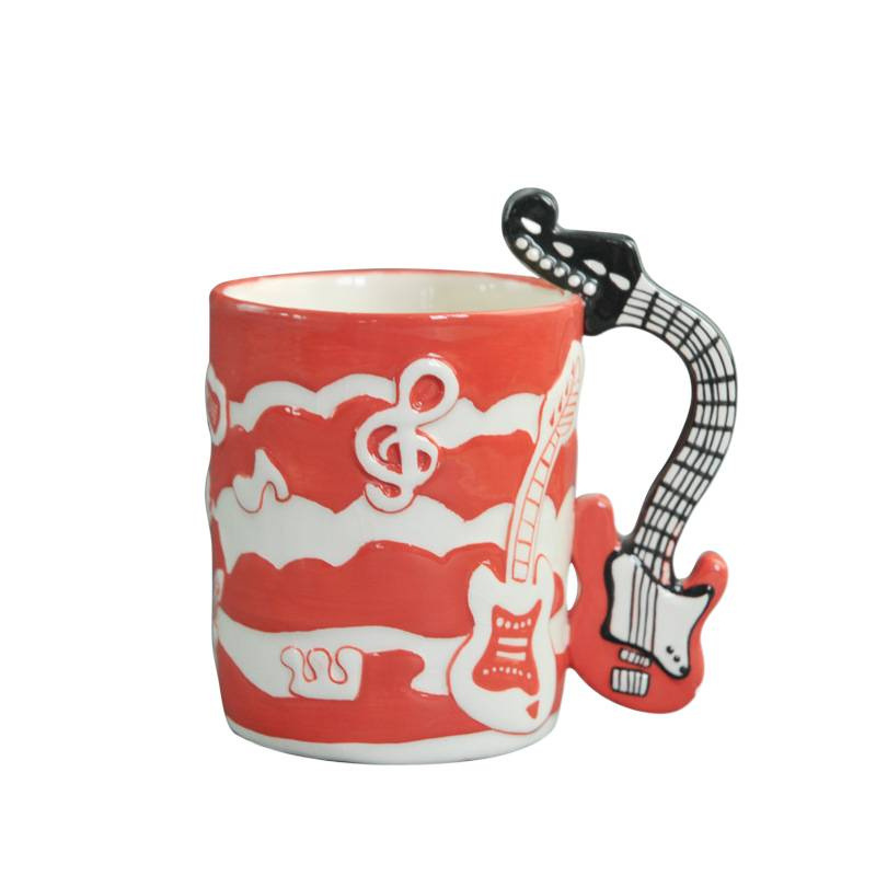 Taza de guitarra en taza de música de cerámica taza de agua de notas de guitarra eléctrica taza de café mini taza de leche
