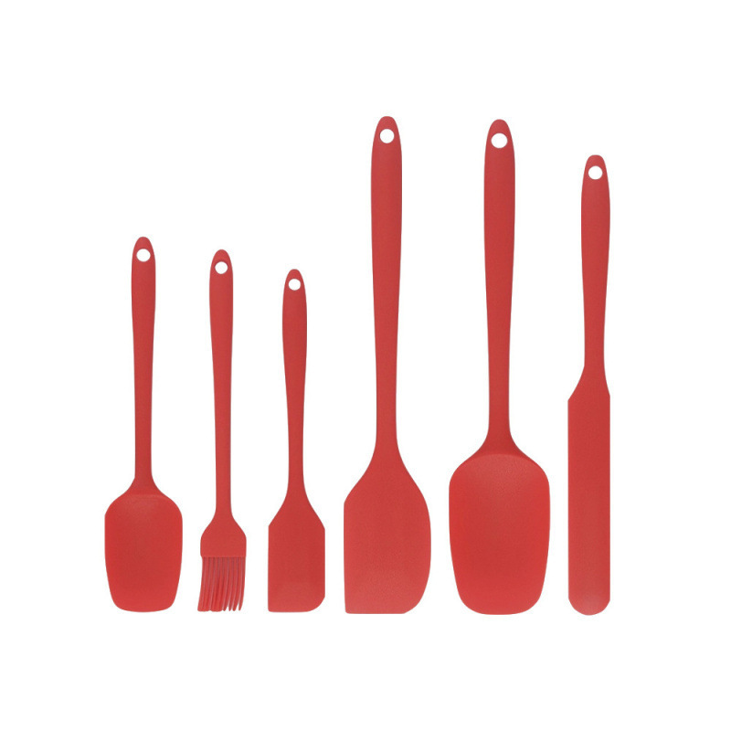 一体式硅胶刮刀6件套烘焙套装耐高温蛋糕抹刀奶油刀油刷Spatula|undefined