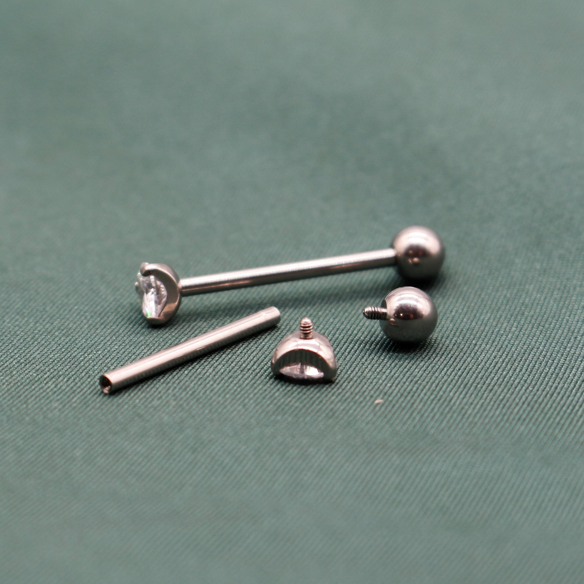 G23 Titanium Claw Zircon Tongue Nail Ear Bone Nail 14g Inner Thread Straight Rod Ear Stud Titanium Alloy Body Piercing Jewelry detail image 13