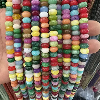 Cross-border abacus beads 5*8mm white: Zərgərlik ara hissələri - color-58mmabout-70-80-pieces-white-stone-optimized