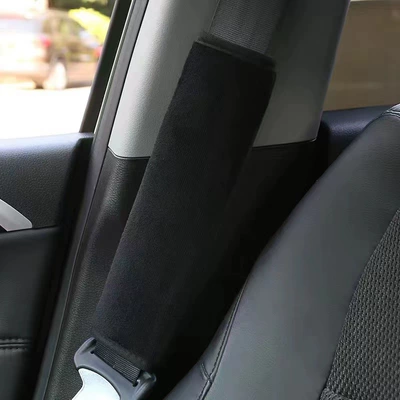 decoration car accessories plush – Seat belt shoulder pad - minimalist-style-1-black-velvet-shoulder-pad