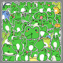 50张原创青蛙卡通动物可爱diy手账本贴纸笔记本咕卡素材装饰跨境